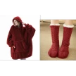 Hoodie Sweatshirt With Big Pocket Tops Sweater Comfortable Loose Double-Sided Fleece Thicker Wearable Blanket