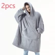 Hoodie Sweatshirt With Big Pocket Tops Sweater Comfortable Loose Double-Sided Fleece Thicker Wearable Blanket