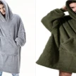 Hoodie Sweatshirt With Big Pocket Tops Sweater Comfortable Loose Double-Sided Fleece Thicker Wearable Blanket