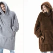 Hoodie Sweatshirt With Big Pocket Tops Sweater Comfortable Loose Double-Sided Fleece Thicker Wearable Blanket