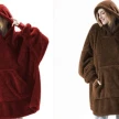 Hoodie Sweatshirt With Big Pocket Tops Sweater Comfortable Loose Double-Sided Fleece Thicker Wearable Blanket