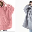 Hoodie Sweatshirt With Big Pocket Tops Sweater Comfortable Loose Double-Sided Fleece Thicker Wearable Blanket