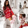 Winter Christmas Warm Knitted Women Stocking Beautiful Elk Snowflake Jacquard Over-the-knee Casual Long Socks For Ladies Gifts F