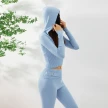 Hoodie Suit Sports Leisure Sexy Zip Long Sleeve Sweater And High Waist Long Pants Set Women's Clothing