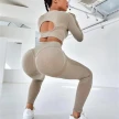 2pcs Sports Suits Long Sleeve Hollow Design Tops And Butt Lifting High Waist Seamless Fitness Leggings Sports Gym Sportswear Out