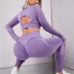 2pcs Sports Suits Long Sleeve Hollow Design Tops And Butt Lifting High Waist Seamless Fitness Leggings Sports Gym Sportswear Out