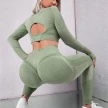 2pcs Sports Suits Long Sleeve Hollow Design Tops And Butt Lifting High Waist Seamless Fitness Leggings Sports Gym Sportswear Out