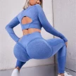 2pcs Sports Suits Long Sleeve Hollow Design Tops And Butt Lifting High Waist Seamless Fitness Leggings Sports Gym Sportswear Out