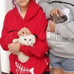 Women Hoodie Sweatshirt With Cat Pet Pocket Design Long Sleeve Sweater Cat Outfit