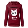 Women Hoodie Sweatshirt With Cat Pet Pocket Design Long Sleeve Sweater Cat Outfit