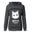 Women Hoodie Sweatshirt With Cat Pet Pocket Design Long Sleeve Sweater Cat Outfit