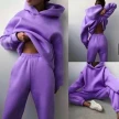 Women's Casual Hooded Sweater Two-piece Suit Clothes Hoodie Tracksuit