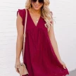 Lace Dresses With Pocket Summer Sleeveless Jacquard Cutout V-Neck Beach Dress