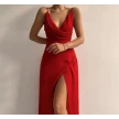 V-neck Slit Sling Dress Summer Fashion Sexy Slim Suspender Dresses For Women Clothing