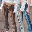 High Elastic Tight Pants Slim Sexy Print Trousers Womens Clothing