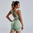 2pcs Yoga Set Women's Vest And Shorts Tracksuit Seamless Workout Sportswear Gym Clothing High Waist Leggings Fitness Sports Suit
