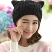 Hand Made 3D Cute Knitted Cat Ear Beanie For Winter