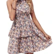 Summer Printed Halter Dress Fashion Boho Backless Ruffled A-Line Beach Dresses For Womens Clothing