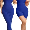 Women's Shapewear Dress Jumpsuit Tummy Tuck Lift Corset Open Crotch Suspender Tight Long Skirt Chest Pad Bodysuit Dress