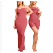 Women's Shapewear Dress Jumpsuit Tummy Tuck Lift Corset Open Crotch Suspender Tight Long Skirt Chest Pad Bodysuit Dress