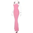 Spaghetti Strap Long Dress Women Sexy Slim Skinny Bodycon Party Club Suspender Casual Street Dresses