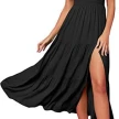 New Summer Fashion Women's One-shoulder Pleated Layered Hem Split Dress