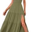 New Summer Fashion Women's One-shoulder Pleated Layered Hem Split Dress