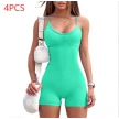 Spaghetti Strap Shorts Jumpsuit Sports Yoga Workout Tight Romper Women Fashion Fitness Sportwear