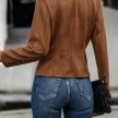 Solid Short Jacket Double Breasted Decorative Design Fashion Retro Suede Long Sleeve Outwear Tops Coat For Womens Clothing