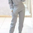 Stand Collar Sports Suit Fashion Pullover Long-sleeves Short Top And Slim Trousers With Pockets Solid Outfits Women's Clothing