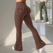 Yoga Fitness Flared Pants With Pockets Ins Fashion Slim High Waist Sports Trousers  Scrunch Butt Booty Workout Lifting Leggings