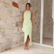 Ins Halter Split Long Dress Summer Slim Fit Backless Dresses Solid High-end Women's Clothing