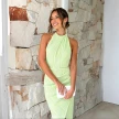 Ins Halter Split Long Dress Summer Slim Fit Backless Dresses Solid High-end Women's Clothing