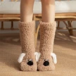 Cute Cartoon Dog Floor Socks Winter Warm Non-slip Plush Socks For Women