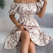 Floral Print Square Collar Dress Summer Fashion Ruffles Dresses Women's Clothing
