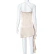 One-shoulder Sleeveless Mini Dress Sexy Slim Backless Skirt Party Wedding Dresses Womens Clothing
