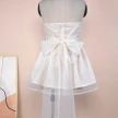 Tube Top Lace Dress With Back Bow-knot Summer Fashion Temperament Mesh Stitching Off-neck Short Skirt