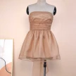 Tube Top Lace Dress With Back Bow-knot Summer Fashion Temperament Mesh Stitching Off-neck Short Skirt