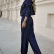 Women's Spring Fashion Striped Suits Casual Lapel Long Sleeve Cropped Top And Straight Pants Outfits Women's Clothing