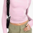 Women's Clothing Fashion Slim Long-sleeved Pullovers Tops Solid Causal Fit Shirts