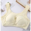 Plus Size Women Bra Ladies Cotton Quake-Proof Underwear Sleep Tops No Buckles Non Wire Lingerie With Removable Padded