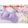 Plus Size Women Bra Ladies Cotton Quake-Proof Underwear Sleep Tops No Buckles Non Wire Lingerie With Removable Padded