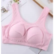 Plus Size Women Bra Ladies Cotton Quake-Proof Underwear Sleep Tops No Buckles Non Wire Lingerie With Removable Padded