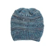 Mixed Color Knitted Wool Hat Ladies Non-labeled Ponytail Hat