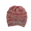 Mixed Color Knitted Wool Hat Ladies Non-labeled Ponytail Hat