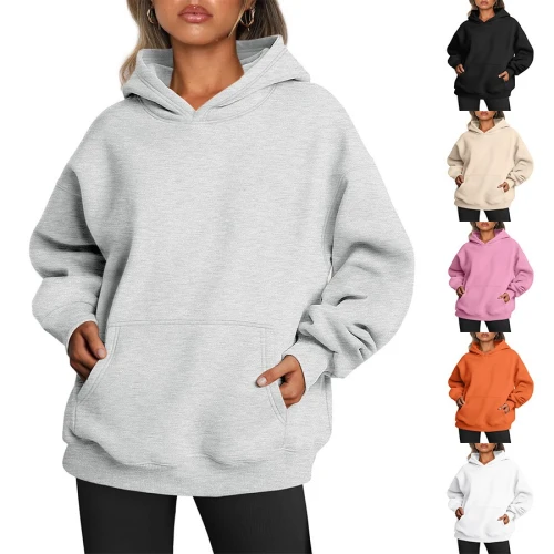 Women's Oversized Hoodies Fleece Loose Sweatshirts With Pocket Long Sleeve Pullover Hoodies Sweaters Winter Fall Outfits Sports 