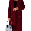 Double Breasted Lapel Coat Winter Fashion Solid Slim Long Jacket Long Sleeve Tops Womens Clothing