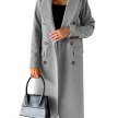 Double Breasted Lapel Coat Winter Fashion Solid Slim Long Jacket Long Sleeve Tops Womens Clothing