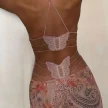Floral Print Halter Spaghetti Straps Dress Sexy Slim Butterfly Back Dressess Spring Summer Womens Clothing