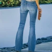 High Waist Bell Bottom Jeans Trendy Wear Washed Out Street Style Women's Denim Pants